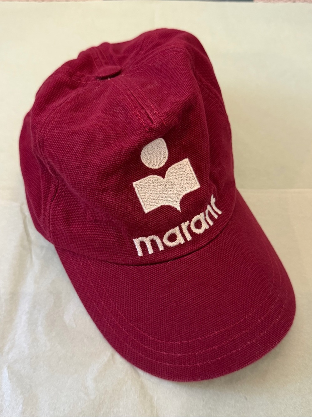 Isabel Marant Berry Red Logo Baseball Cap
